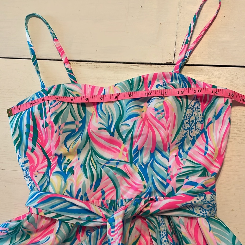 New Lilly Pulitzer Edith Cotton Multi Sea Turtle Soirée Tiered Midi Dress size 2 - Picture 13 of 16